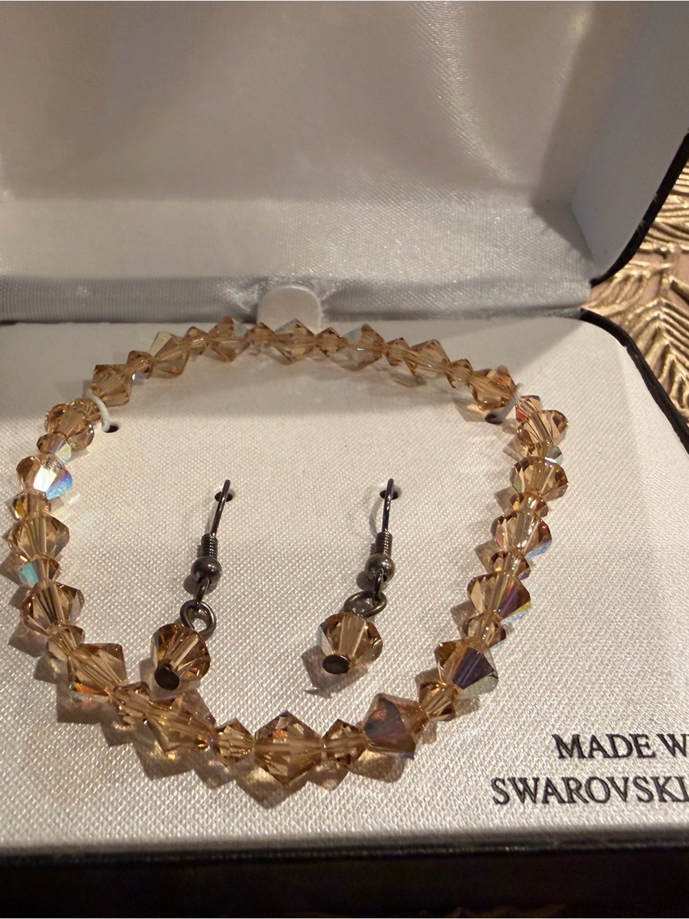 Swarovski Gold-Toned Crystal Bracelet with Matching Earrings